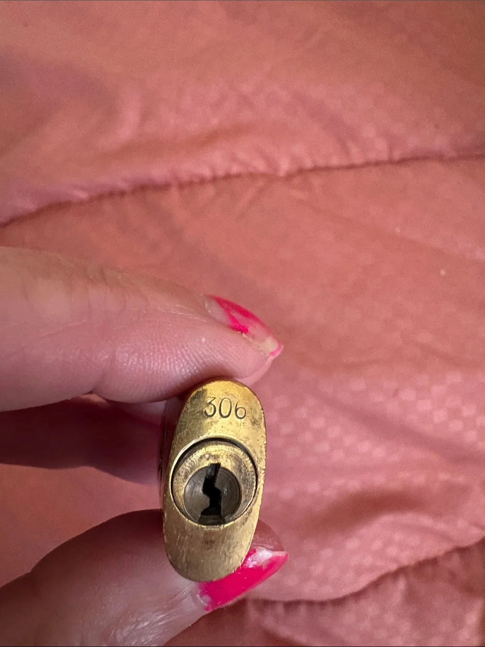 Louis Vuitton Gold Tone LV Padlock with Key #306